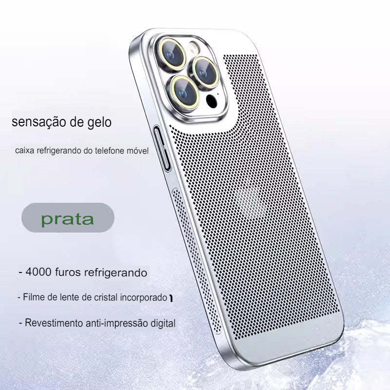 Case Ultra Glass Slim Para iPhone – Dissipação de Calor + Galvanoplastia Premium