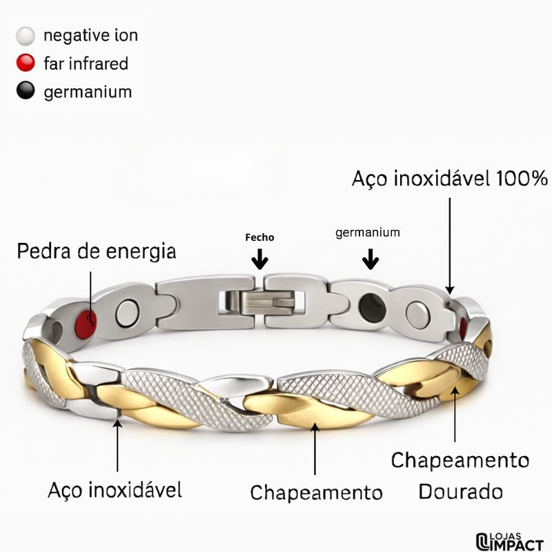Pulseira Magnética  Alpha Animale 4000ions - Exclusiva