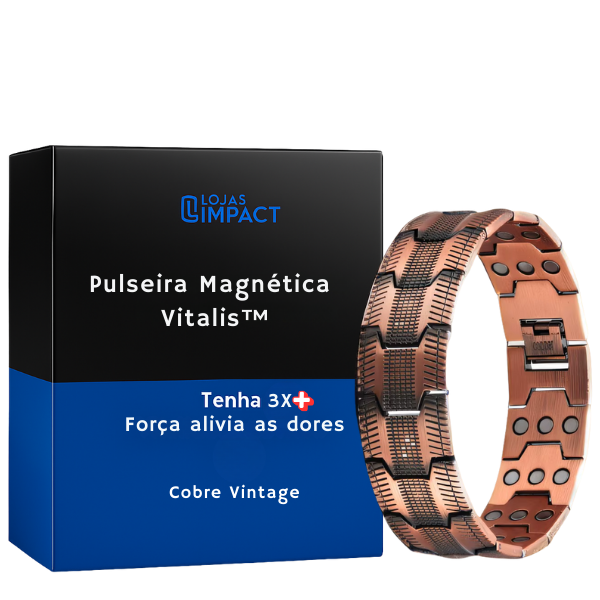 Pulseira Magnética Vitalis™- Cobre Vintage 3X Força alivia as dores